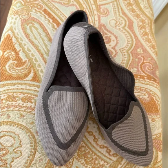 Birdies “The Blackbird” Knit Slip On Pointed Toe Washable Flats Taupe Sz9.5 - Picture 2 of 8